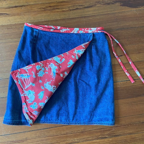 Denim wrap skirt - Picture 1 of 4